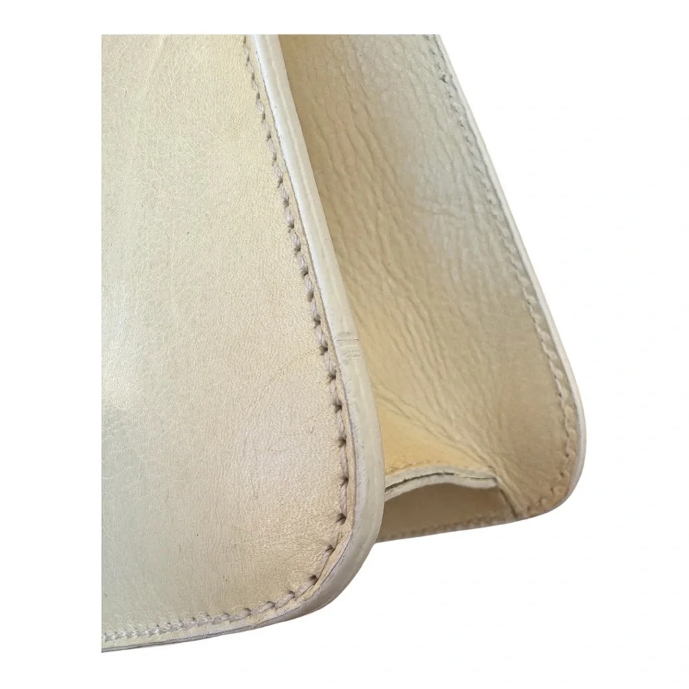 Furla Rare Authentic Y2K 90s Shoulder Mini Tote Bag in Cream Leather - Picture 12 of 13